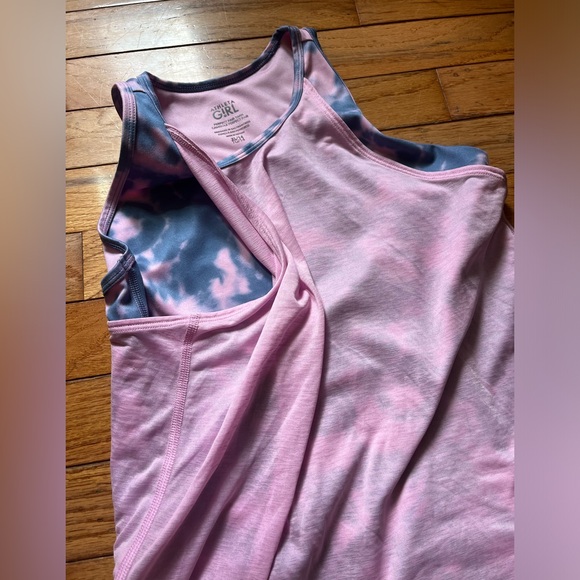 Athleta Girl “Run the World” Purple/Blue/Pink Tie-Dye Tank Top Girls 14 XL - Picture 5 of 14